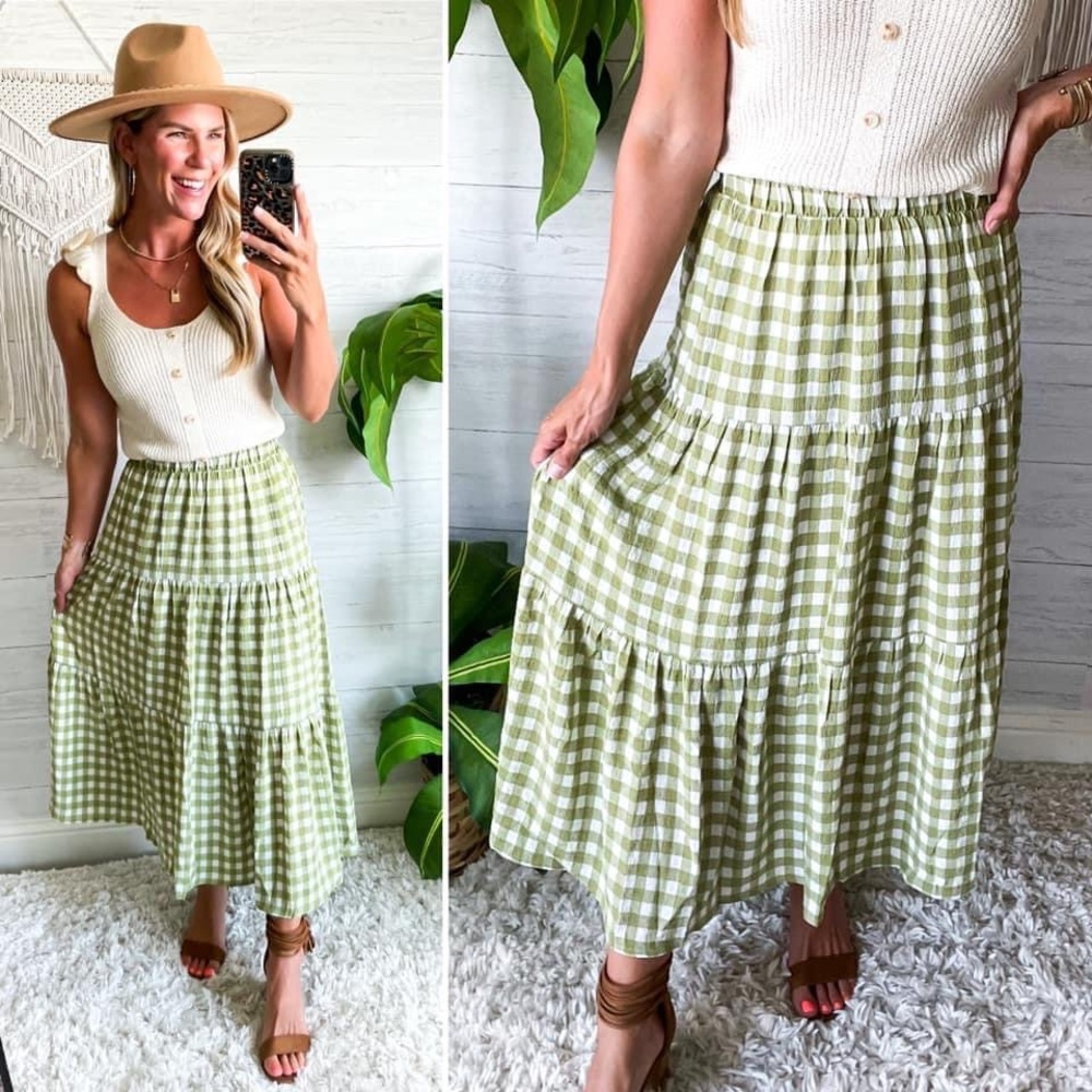 Gingham Maxi skirt